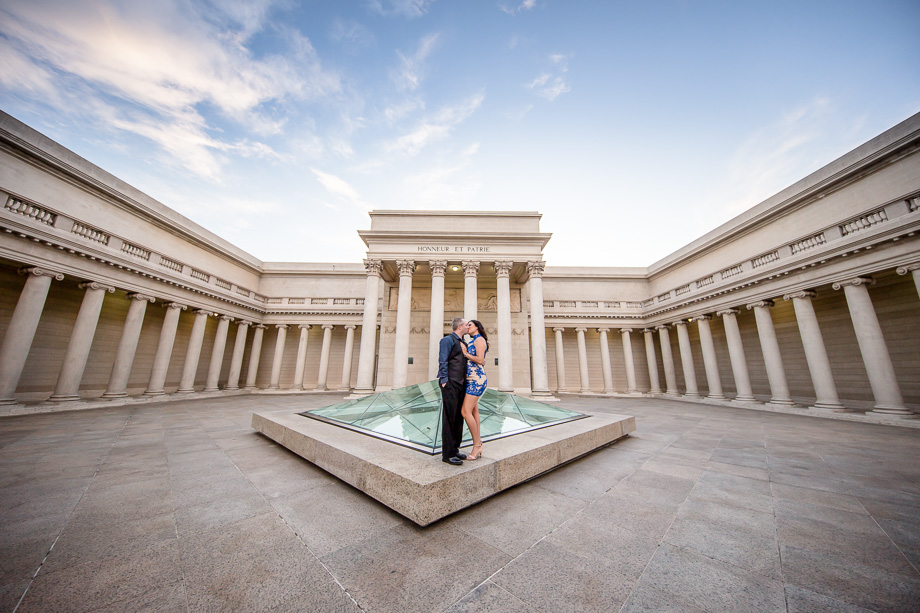 dramatic wide angle San Francisco engagement photo