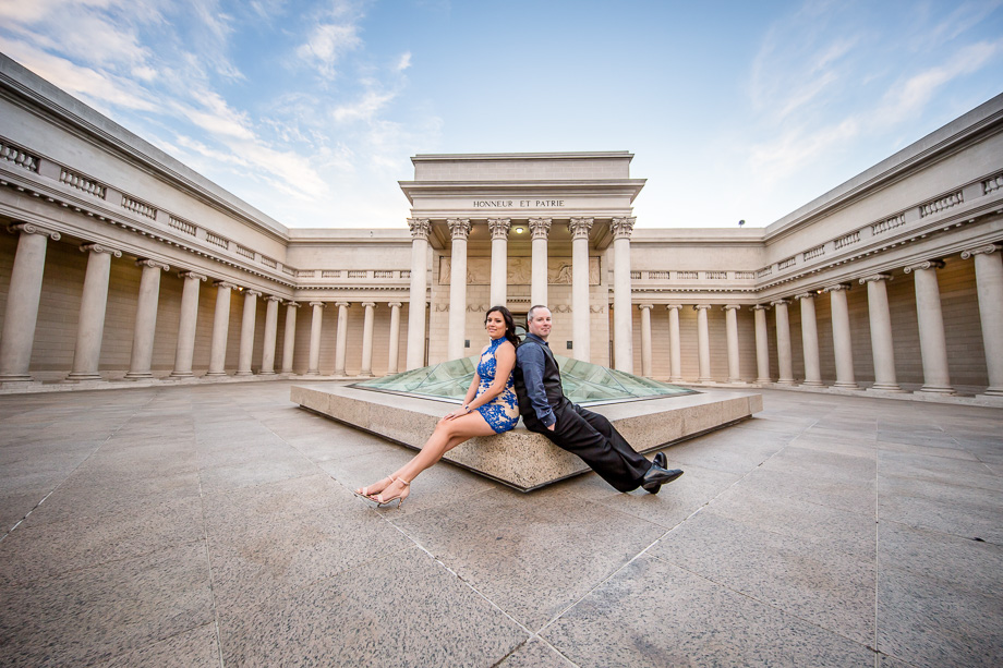 beautifully romantic engagement photo at Legion of Honor - San Francisco wedding photographer