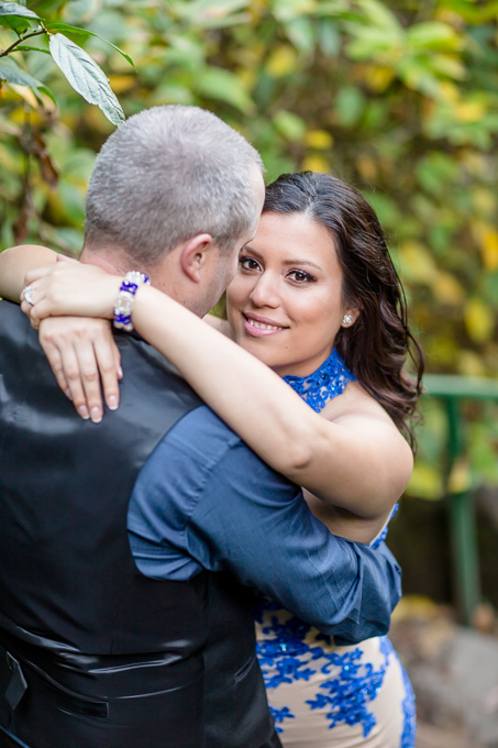 engagement photo looking up