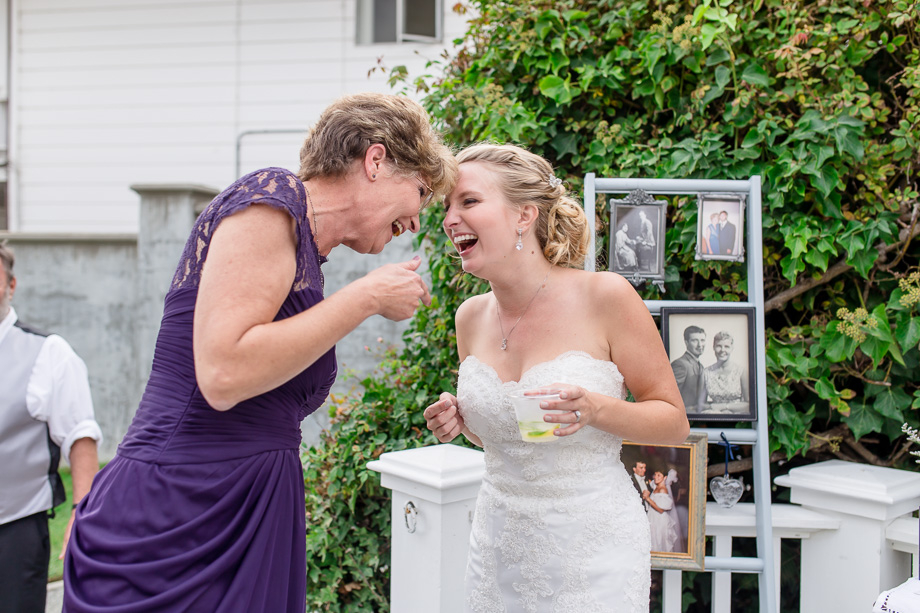 happy bride with her mother