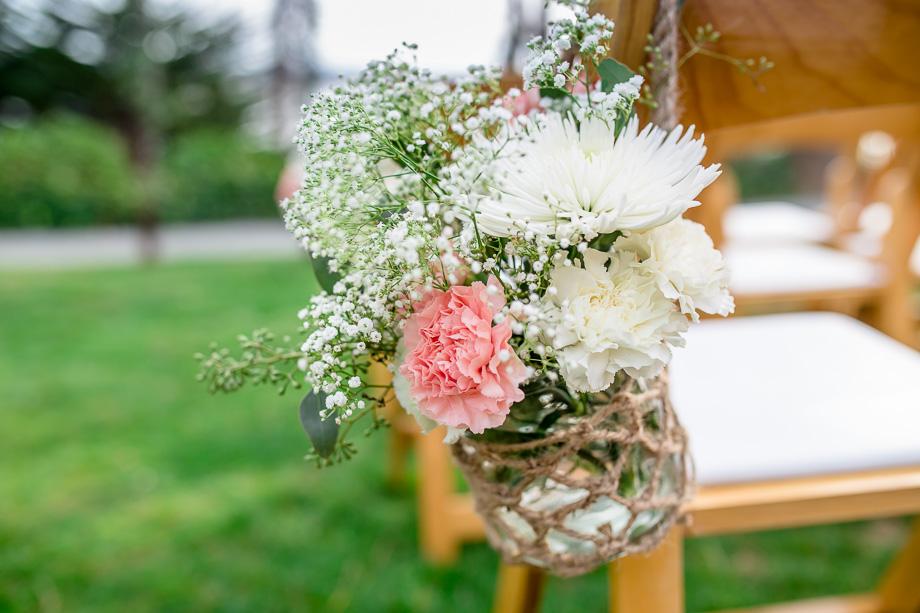 beautiful aisle decor at monarch cove inn