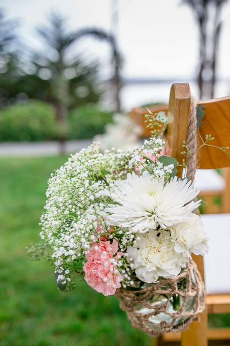 floral decorations at wedding ceremony