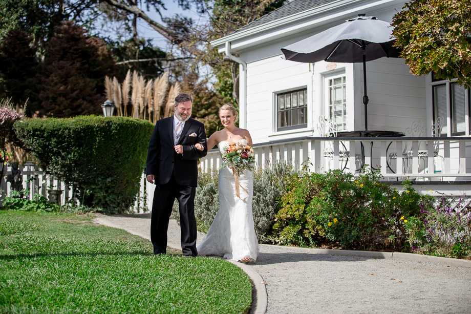 bride with father walking down the aisle