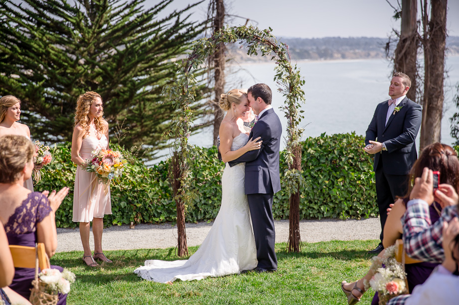 beautiful seaside garden wedding ceremony at monarch cove inn