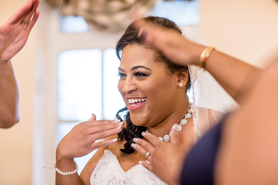 bride getting excited about wedding