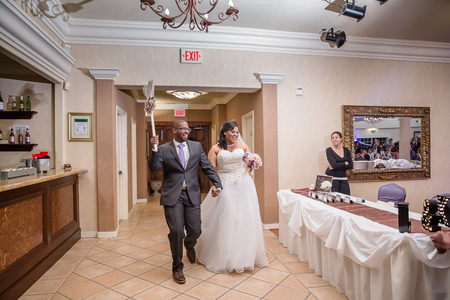 grand entrance of the bride and groom
