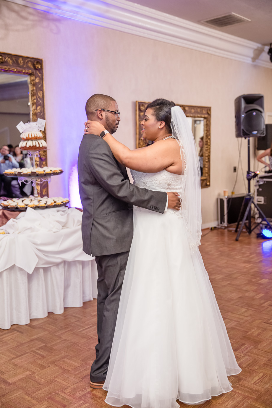 first dance with purple uplighting