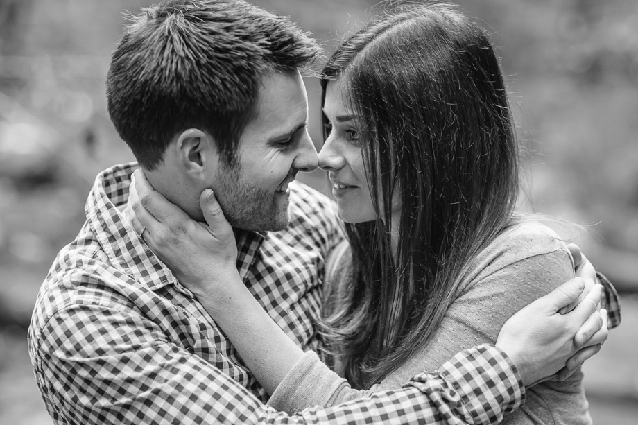 soon to be married couple looking at each other