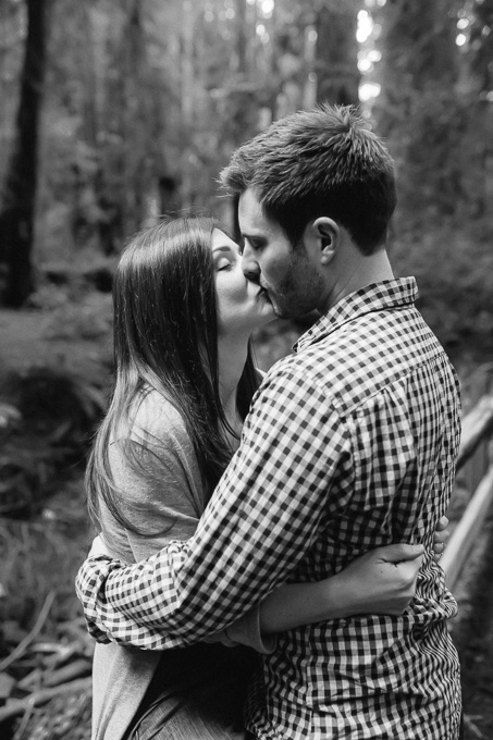 black and white engagement photo