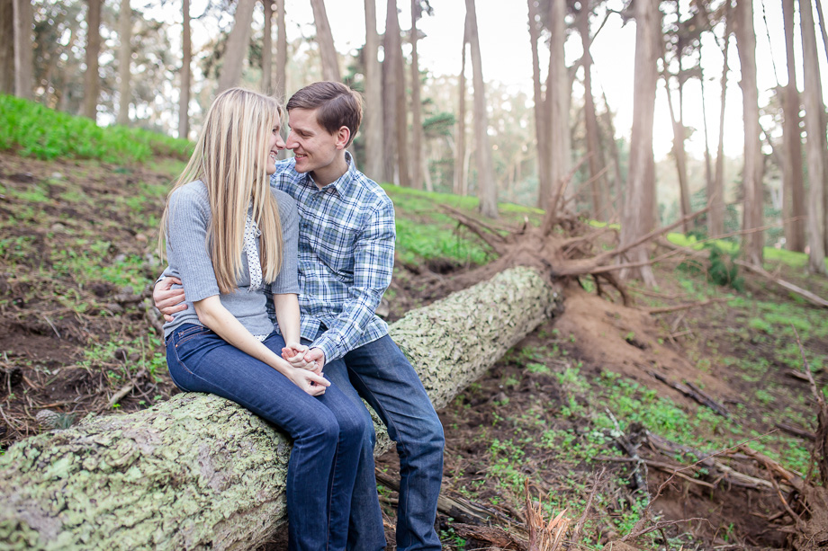 beautiful san francisco presidio engagement photos in the woods