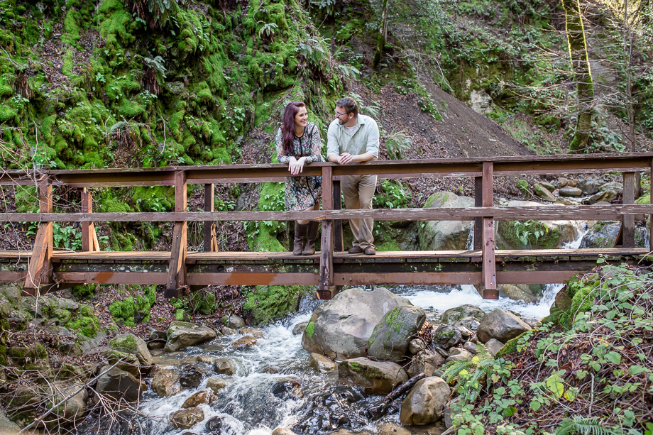 engagement photo idea on bridge above rapids