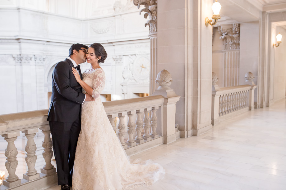 beautiful San Francisco City Hall wedding elopement portrait
