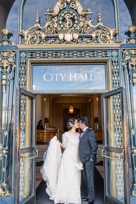 pretty SF city hall front gate door entrance