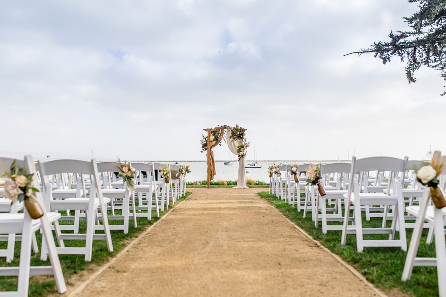 wedding ceremony setup at Mavericks Event Center