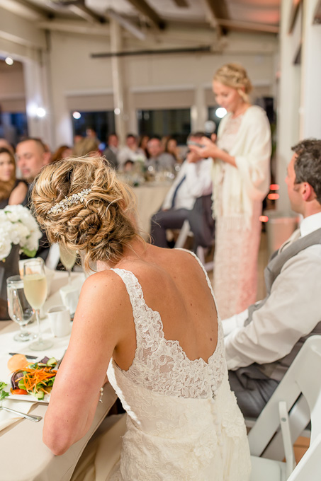 sister of the bride giving taost