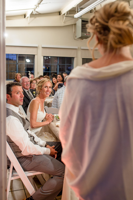 sister of the bride giving wedding toast