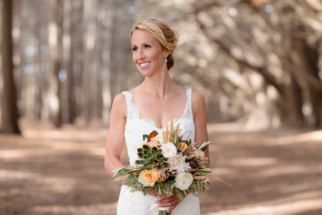 Half Moon Bay bridal portrait in the woods