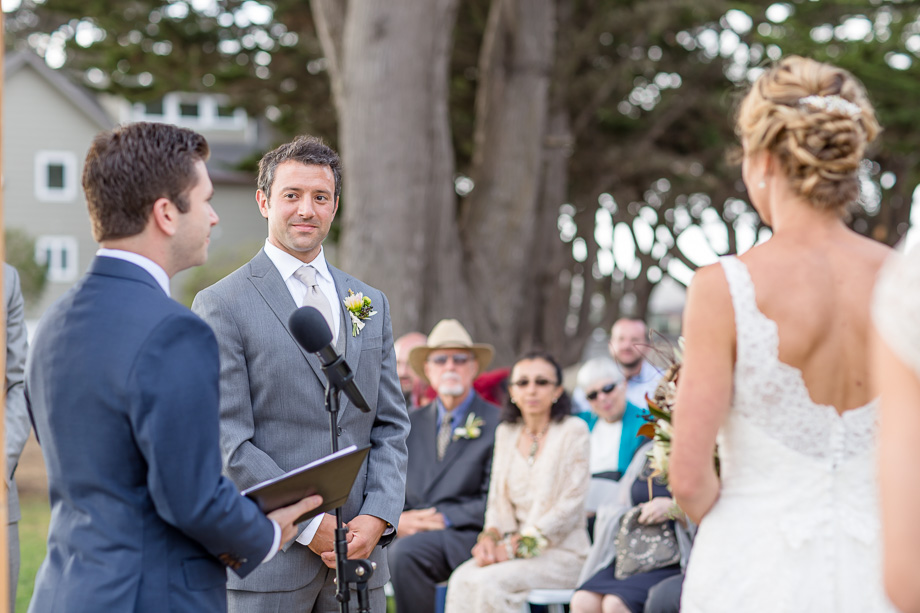 officiant speaking during wedding ceremony