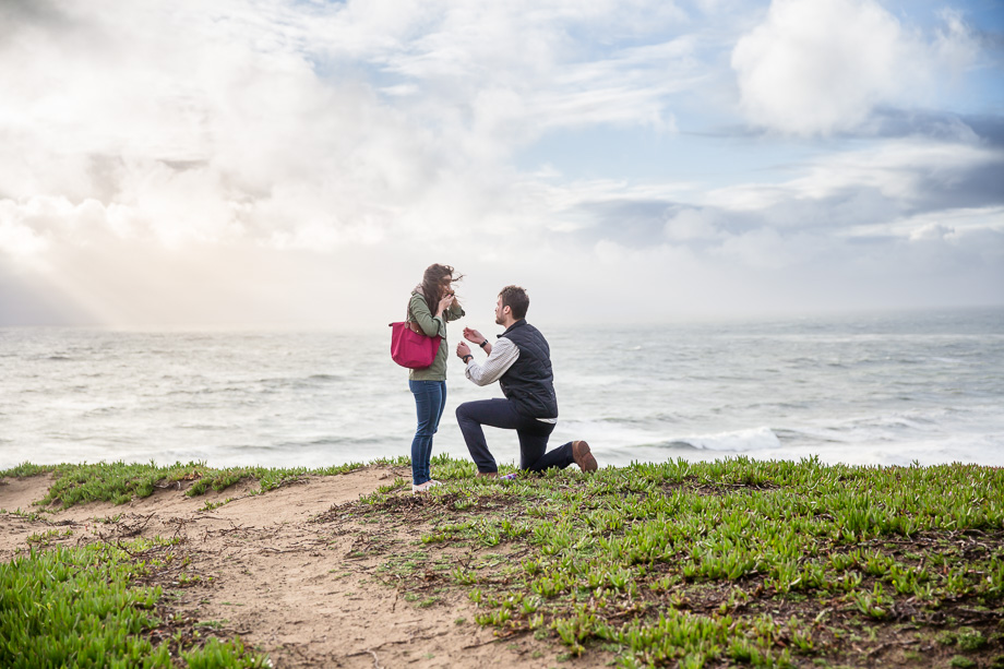dramatic California Bay Area cliffside surprise proposal