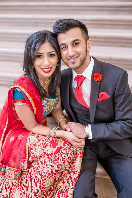 Indian bride and groom portrait