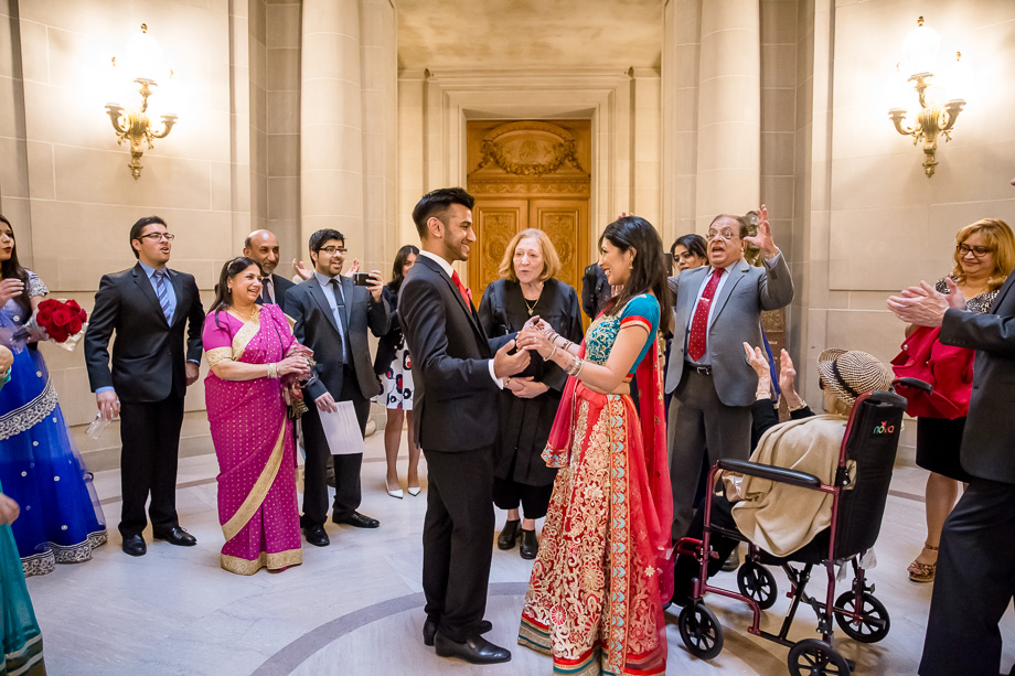 San Francisco intimate city hall wedding ceremony