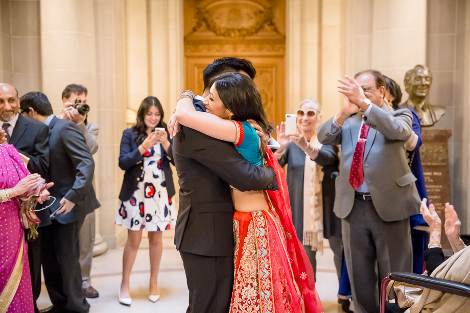 sweet SF city hall wedding moment