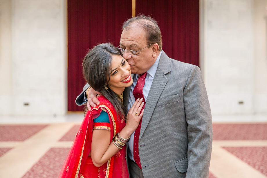 a sweet moment between bride and her dad