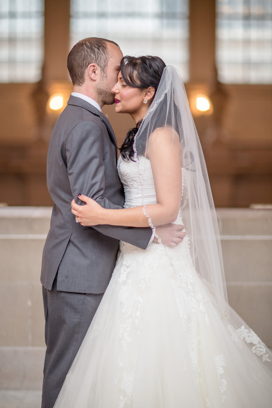 beautiful natural light portrait at San Francisco city hall - SF city hall weekend wedding