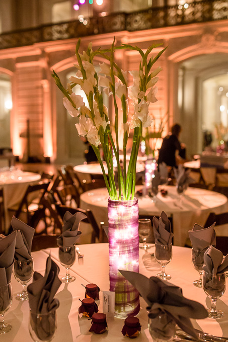 centerpiece for a San Francisco city hall wedding reception