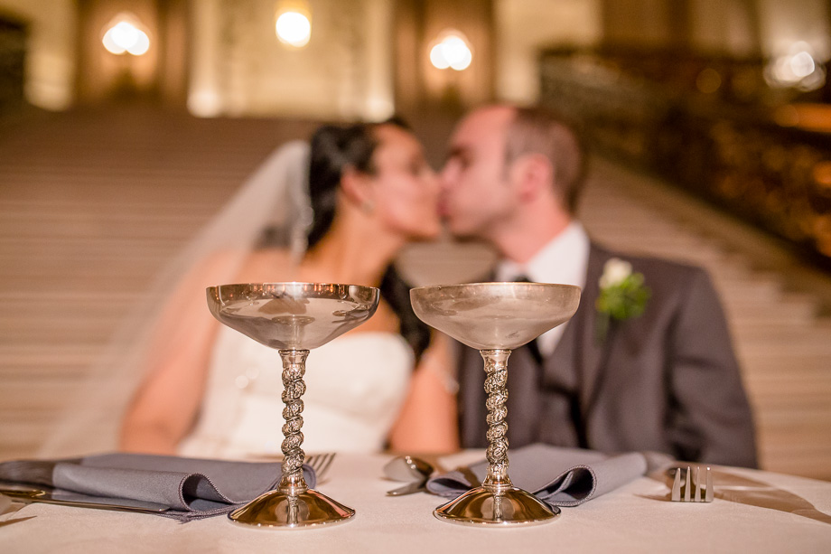 San Francisco City Hall wedding reception at night