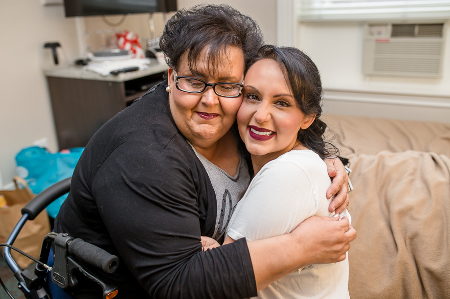 a touching mother and daughter moment