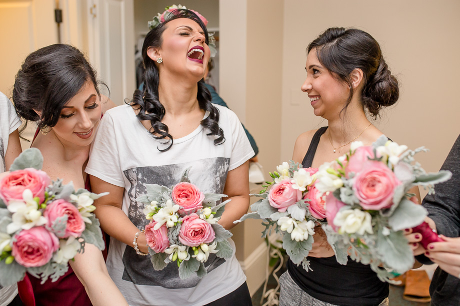 a hilarious moment when getting ready at WorldMark SF - San Francisco City Hall grand wedding