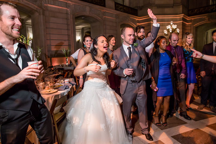 dance party after the dinner at SF city hall