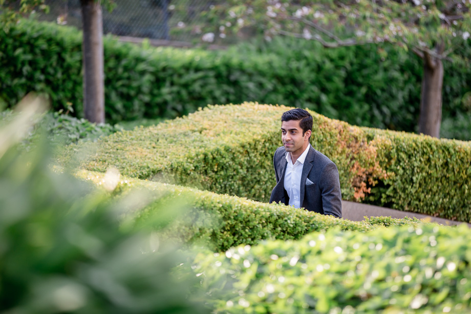 walking up the Lyon Street steps about to surprise his girlfriend