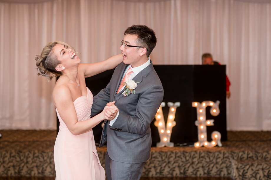 brother sister dance at wedding reception