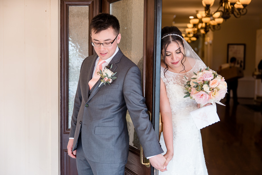 cute first touch moment in place of first look