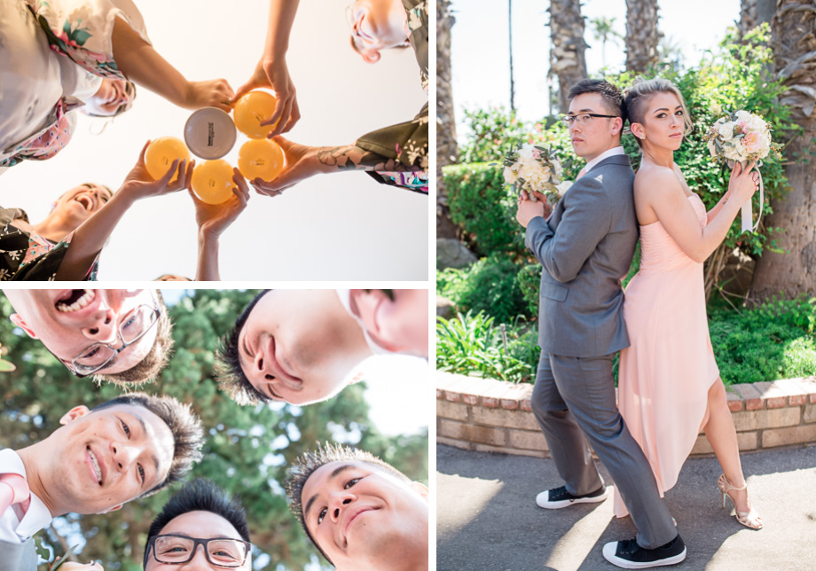 bridal party fun before the wedding ceremony