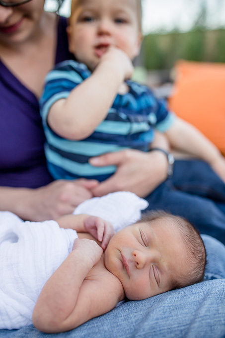 mother, son, and baby