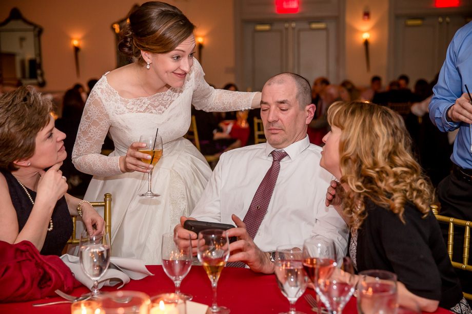 bride talking with guests