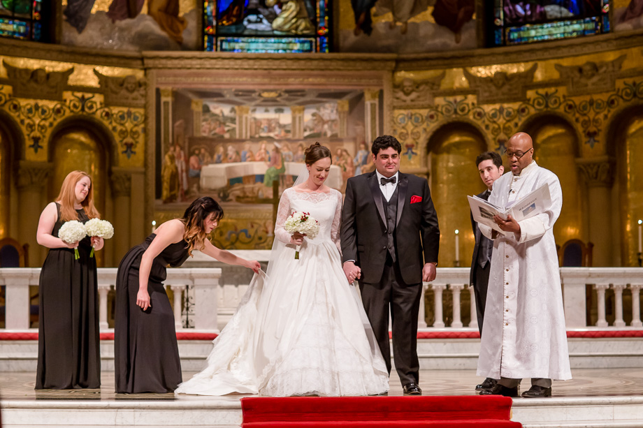 bride and groom after wedding ceremony