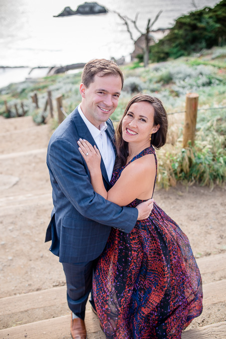 engagement photo at the Presidio with natural backdrop