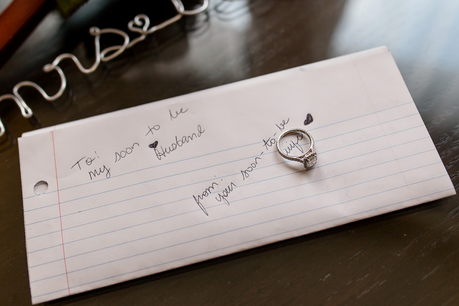 a sweet note written by the bride