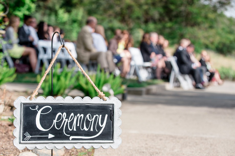 cute outdoor wedding ceremony sign