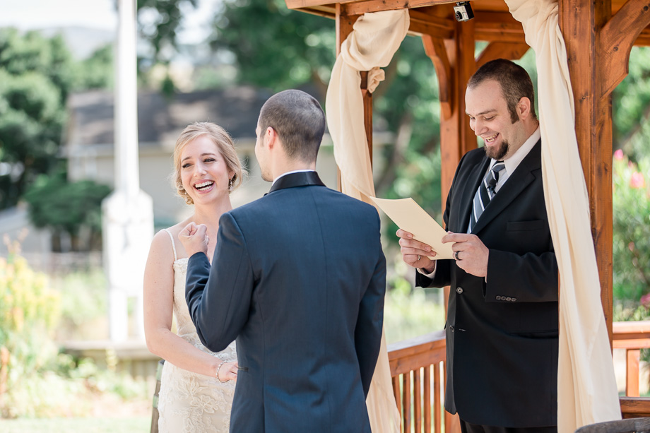 beautiful gazebo wedding ceremony in Sunol, CA