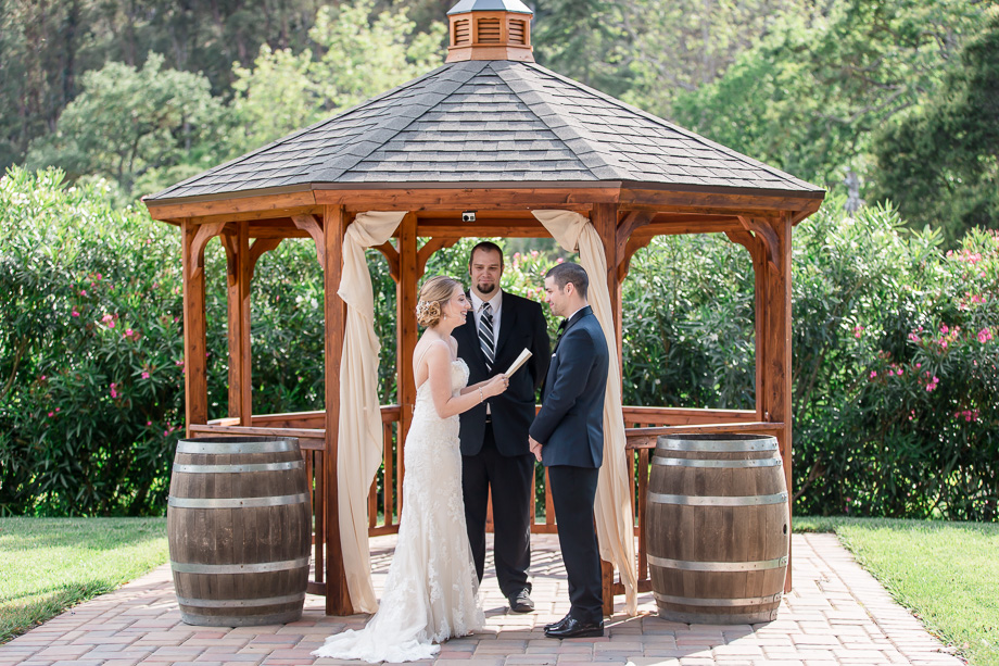 reading vows at wedding ceremony