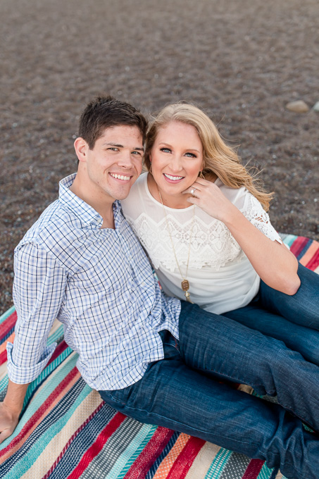 gorgeous couple at rodeo beach for their engagement picture