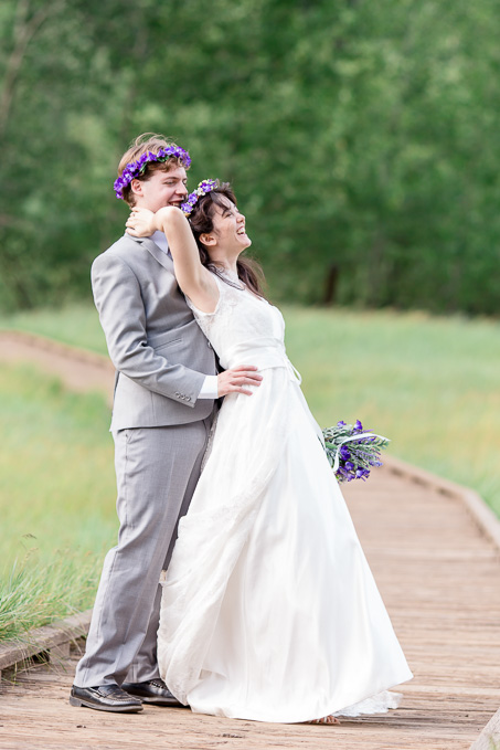 sweet moment right after their Yosemite wedding ceremony