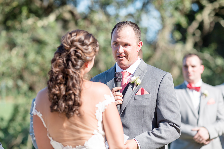 groom reading his vows