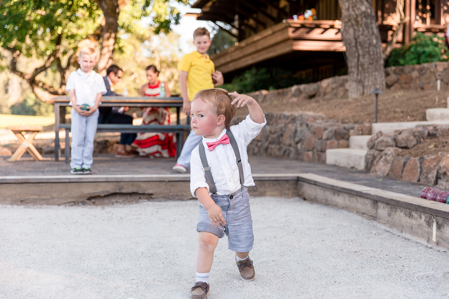 little cute ring bearer goofing around