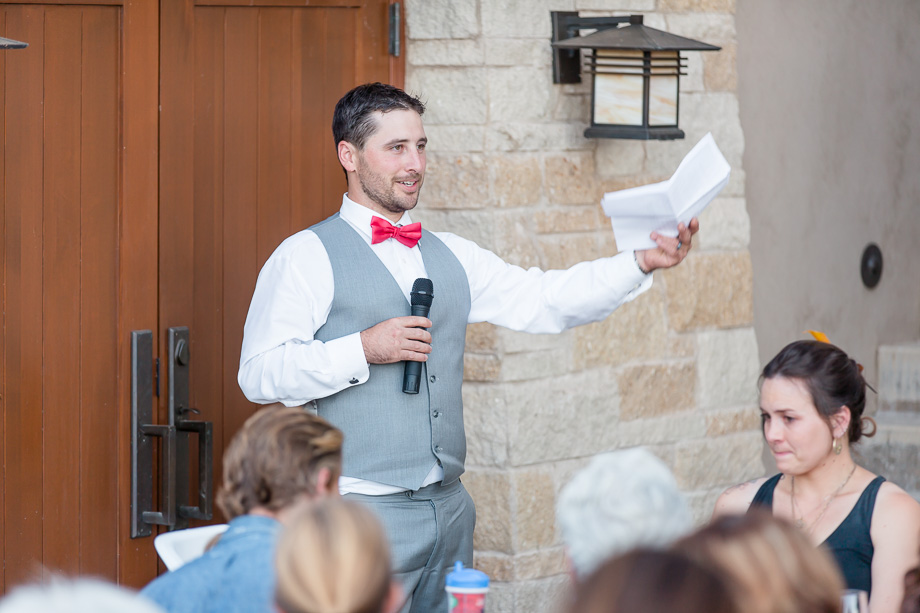best man giving a funny speech